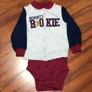 🛎 Carter’s Matching Jacket and Onesie Burgundy, Blue & Grey (SALE!) (12 Months)